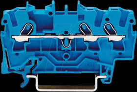 2001-1304 3-conductor feed-through terminal, 18 A 0.25 - 1.5 mm² blue