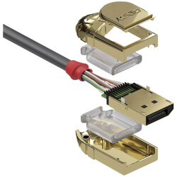 LINDY 36298 20m Gold Line DisplayPort 1.2 Cable 4K Grey