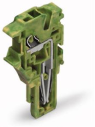 1-wire female connector middle module, 1 pole, pitch 5.2 mm, straight, green-yellow, 2022-177