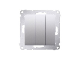 SIMON 54 Wyłącznik zwierny przycisk potrójny (moduł) 10AX 250V szybkozłącza srebrny mat DP31.01/43 KONTAKT SIMON