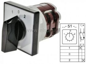 Wyłącznik 16A, 2tory, 1war ( 1-0-2 ) 64x64mm