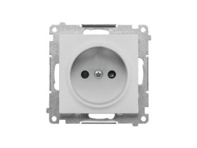 SIMON 55 Gniazdo pojedyncze bez uziemienia z przesłonami szybkozłącza aluminium mat TG1CZ.01/143 KONTAKT SIMON