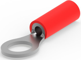 Insulated ring cable lug, 0.3-1.42 mm², AWG 22 to 16, 5.3 mm, M5, red, 171508-8