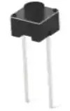 Short-stroke pushbutton, Form A (N/O), 50 mA/24 VDC, unlit , actuator (black, L 1.4 mm), 2.2 N, THT, 4-1437565-0
