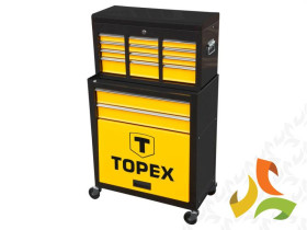 Szafka narzędziowa na kołach 2 moduły 6 szuflad wózek narzędziowy z nadstawką 79R500 TOPEX