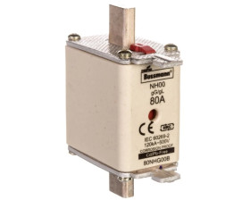 Wkładka NH00 80A 500V gL/gG podwójny wskaźnik 80NHG00B