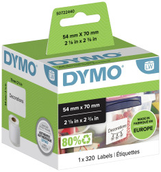 Etykiety do drukarek etykiet DYMO S0722440, 70 x 54 mm, Etykieta uniwersalna, biały