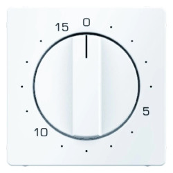 Q.1 Płytka czołowa z pokrętłem regulacyjnym do łącznika czasowego 0-15 min biały aksamit 16326089