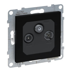 SUNO Gniazdo antenowe TV-R-SAT końcowe FM+DAB 1,5dB czarne 721467