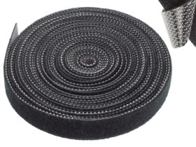 Taśma rzepowa 10mm 5m czarna Back to Back NEKU