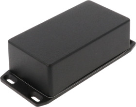 Aluminum die cast enclosure, (L x W x H) 121 x 66 x 40 mm, black (RAL 9005), IP65, 1590WN1FLBK