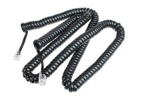 Kabel telefoniczny słuchawkowy spiralny czarny (7m)