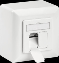 68244 Network socket, Cat.6, 2-way RJ45, surface-mounted, shielded