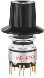 Rotary switch, 2 pole, 6 stage, 30°, interrupting, 28 V, MRK206-A