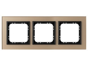 SONATA PRESTIGE Ramka 3 potrójna szklana 4 mm szampańskie szkło szronione + ramka czarna R-3RGC/81/33 OSPEL