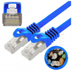 Patchcord FTP kat.5e kabel sieciowy LAN 2x RJ45 linka PVC niebieski 0,5m NEKU