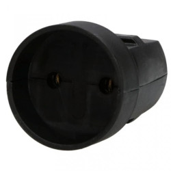Gniazdo przenośne bez uziemienia 2P 250V IP20 czarne 34027