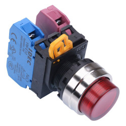 YW4L-A2E11Q0R Red 22mm Metal Bezel Maintained Push Button Switch 1NO-1NC IP65 IDEC