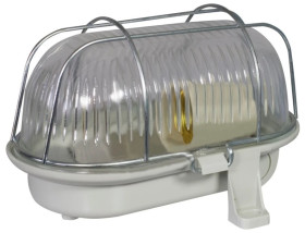 Oprawa kanałowa OWAL 60W E27 z siatką metalową IP44 szara D.3166S