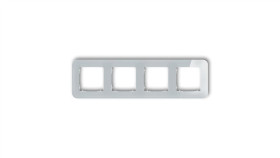 Icon Ramka Uniwersalna Poczwórna Zaokrąglona - Efekt Szkła (Ramka: Szara...