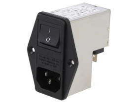 4304.4001Złącze zasilające AC gniazdo męskie 1A 250VAC IEC 60320 10mH