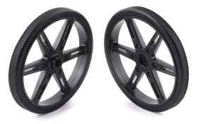 Pololu Wheel for Standard Servo Splines (25T, 5.8mm) - 70×8mm, Black, 2-Pack