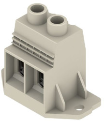 PCB terminal, 2 pole, pitch 15 mm, AWG 20-1, 127 A, screw connection, pebble gray, 1047370000