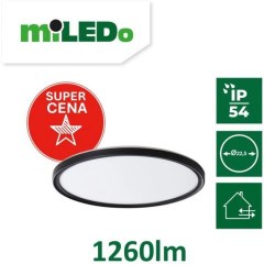 Plafoniera LED AZPO LED 11,8W-NW-O-B IP54 okrągła 1260lm 4000K barwa neutralna czarny 31501