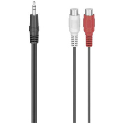 Hama 205185 Audio Adapter 3.5mm Jack to 2x RCA Black
