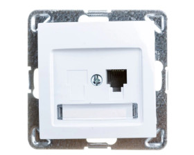 IMPRESJA Gniazdo telefoniczne pojedyncze RJ11 białe GPT-1Y/m/00