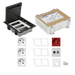 KONTAKT SIMON FLOOR BOX puszka podłogowa 3x gniazdo pojedyncze z/u + 1x gniazdo DATA +1x RTV-SAT+ 1x gniazdo RJ45 kat.6 nieekran