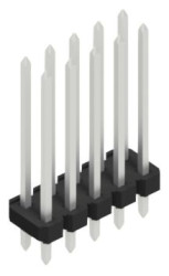 Pin header, 10 pole, pitch 2.54 mm, straight, black, 10058767