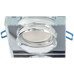 Punktowa oprawa sufitowa wpuszczana CRYSTAL Grande Silver IP20 kwadratowa szkło srebrna EDO777132 EDO