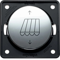 Integro Łącznik przyciskowy odwracający polaryzację z nadrukiem markizy i strzałek chrom połysk galwanizowany 936962518