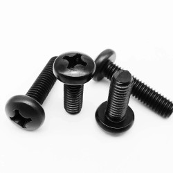 M2x10 Screw + Nut - Cylindrical - Phillips Head - Black - 20 pairs
