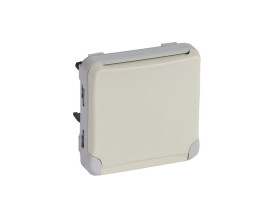 PLEXO IP55 Gniazdo pojedyncze z uziemieniem z przesłoną styków białe/ ecru 069622 LEGRAND