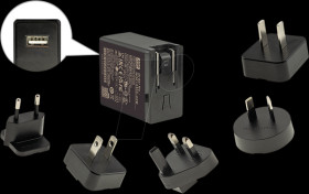 NGE12I05-USB USB charger, 12 W, 5 V, USB-A, interchangeable plug
