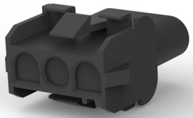 Socket housing, 3 pole, pitch 6.35 mm, straight, black, 1-480701-9