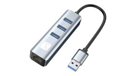 Karta Sieciowa Adapter Usb-A 3.0 Gigabit Rj45 Hub 3X Usb Idata Usb-Etgiga3aa