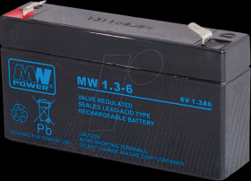 MW 1.3-6 AGM battery, 6 V, 1,3 Ah