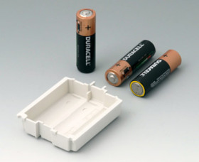 Battery compartment, S, 3 x AA, ABS, white, for mignon cells, A9176158