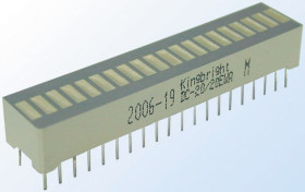 Wyświetlacz diodowy LED 20-segmentowy 9 mcd, Żółty Kingbright 590 nm