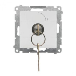 Simon 55 Łącznik na kluczyk jednobiegunowy (moduł) 2 pozycyjny 0-I” styk N/O, 5 A, 250 V~ Jasnoszary mat TW1K.01/114