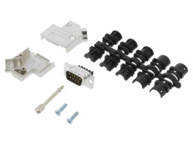 D-Sub -PIN 9 męskie kątowe 45 zacisk śrubowy na przewód L17D45ZK09+L717DE09PST