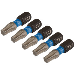 Draper Expert 05495 TX-STAR&#xAE; Impact S/Driver Bits T27x25mm 1/4&quot; Hex 5Pc