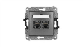 Icon Mechanizm Gniazda Komputerowego Podwójnego 2Xrj45, Kat. 7, Ekranowane,...