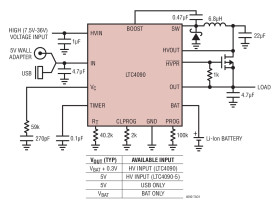 USB Power Manager with 2A High Voltage Bat-Track Buck Regulator