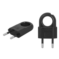 Wtyczka sieciowa płaska z uchwytem czarna