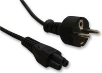 KAB45.66 Kabel zasilający wtyk unischuko (PL i niemiecki) - gniazdo typu "koniczynka", długość 1.8 m, czarny z bolcem zerowym, p