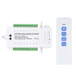 Sterownik LED schodowy 16-kanał. z pilotem + 2x czujnik PIR, zestaw, kontroler